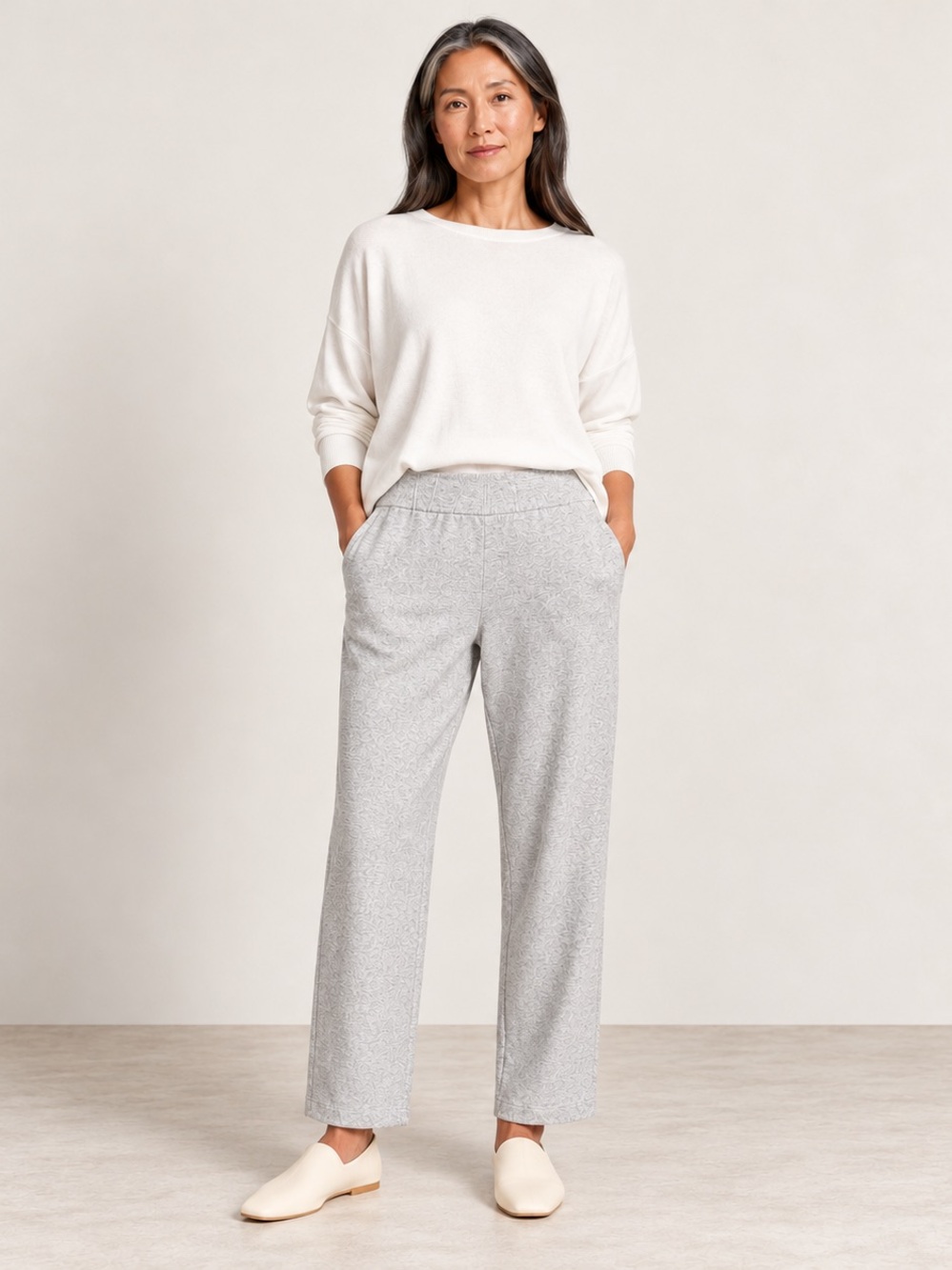 NWOT Eileen Fisher Organic Cotton Blend Straight Leg Pants